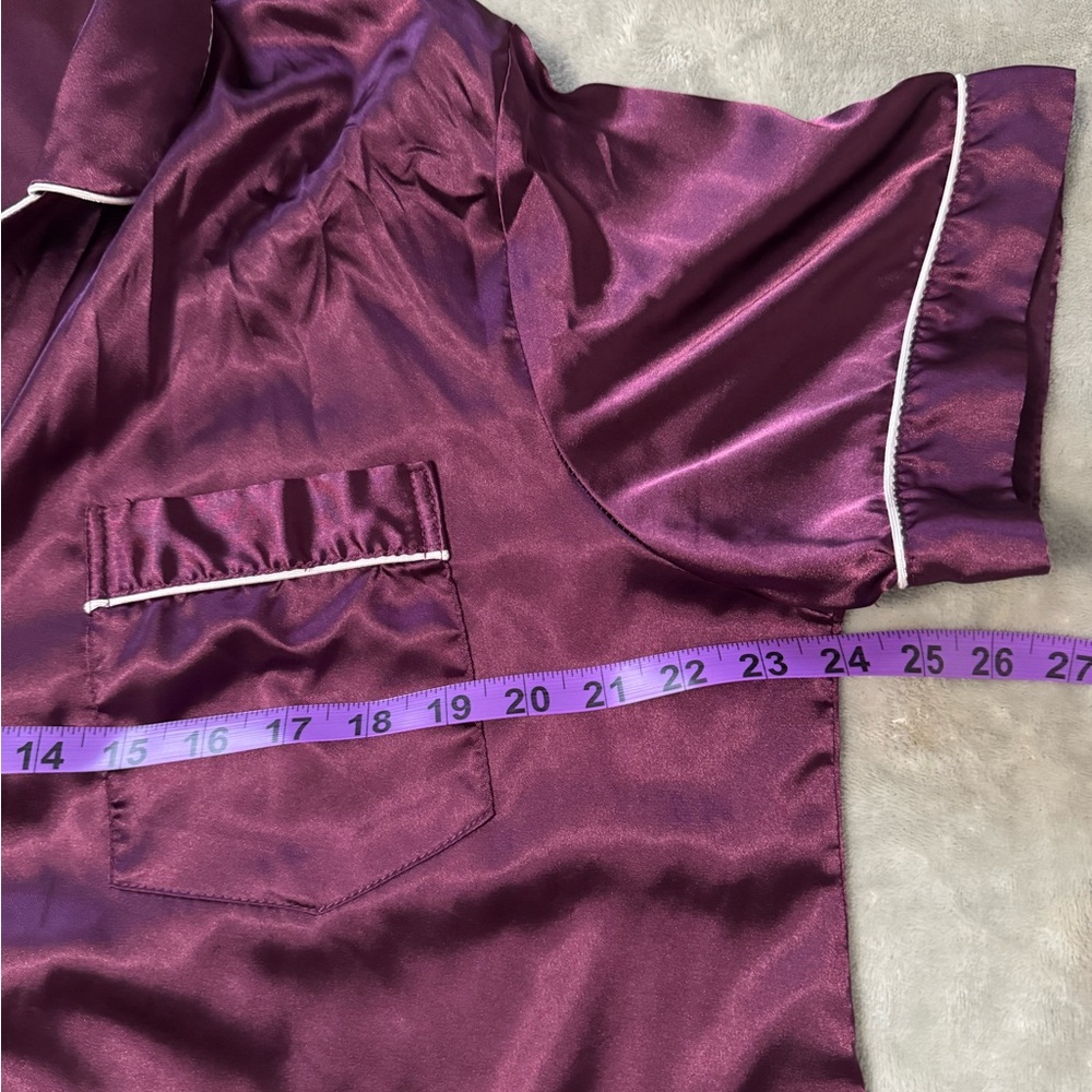 Elegant Satin Nightshirt in Deep Purple - Picture 6 of 7